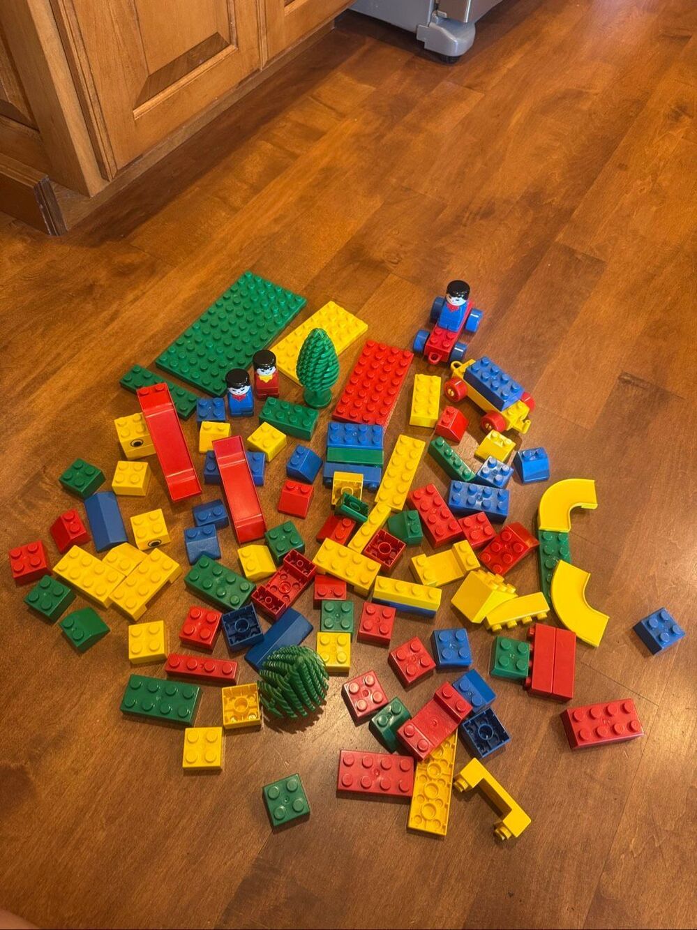 Vintage 1980s 1990s COKO Preschool Building Blocks Set Red Bucket